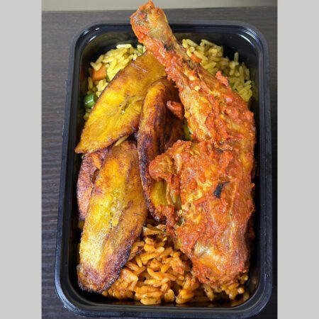 A plate of rice with Chicken